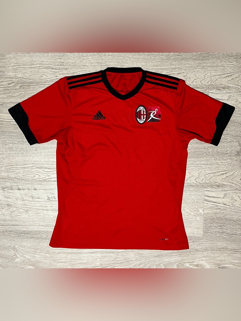 adidas Red and Black AC Milan Training Jersey